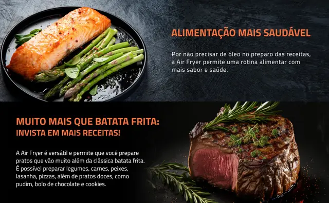 Alimentacao mais saudavel com fritadeira